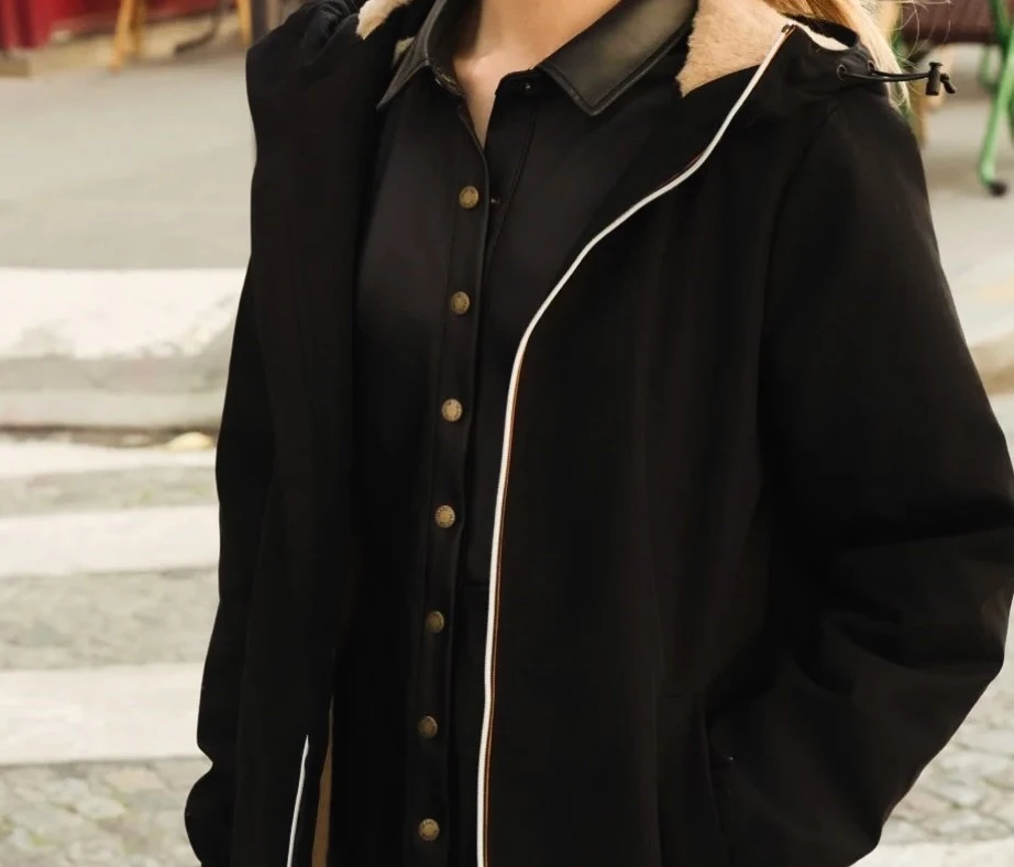 Parka mi-longue Ava Noire